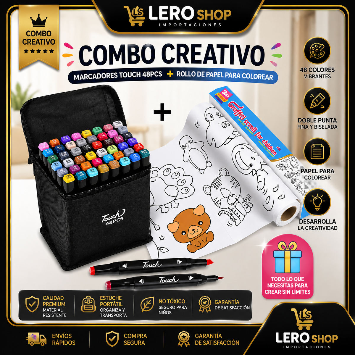 Combo marcadores y papel Lero Shop