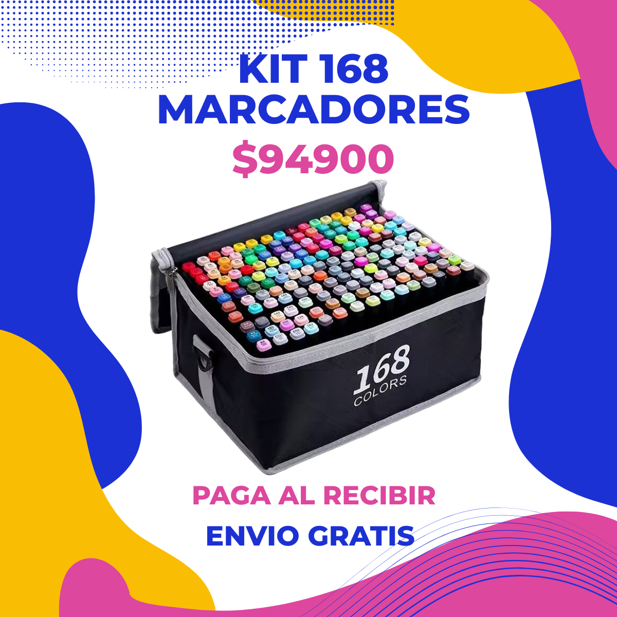 MARCADORES 168 PCS DOBLE PUNTA