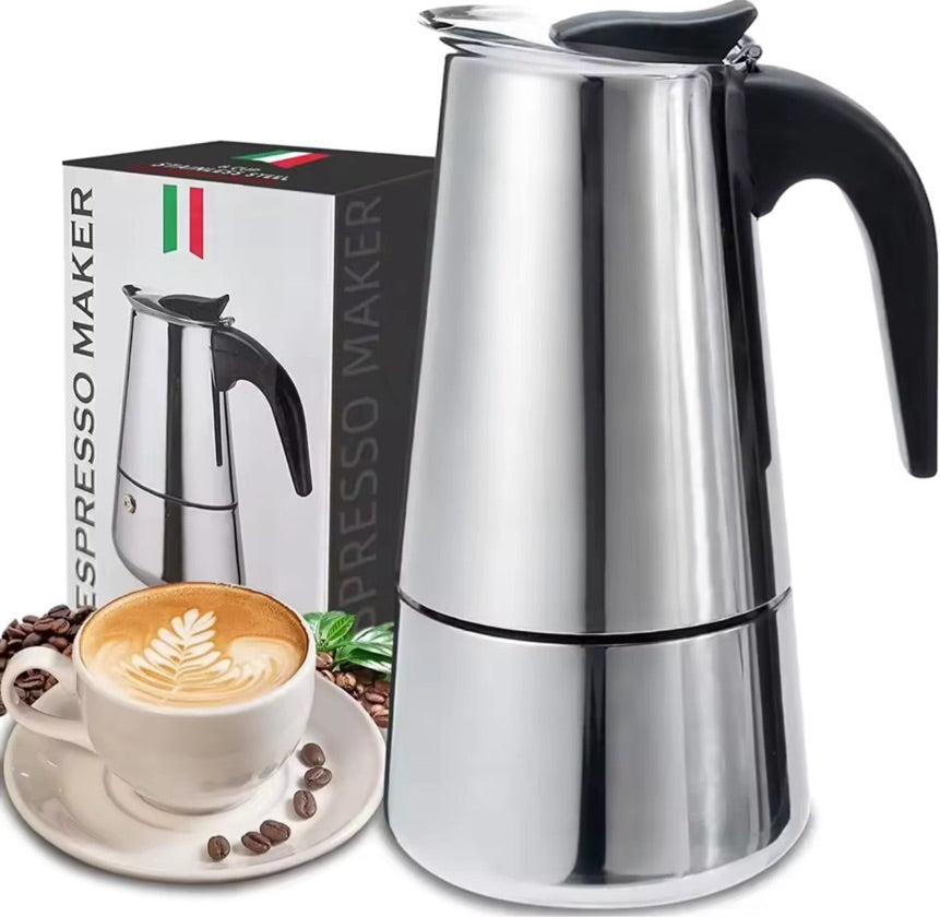 Cafetera italiana inoxidable 6 tazas – Café de verdad · Bogotá Express