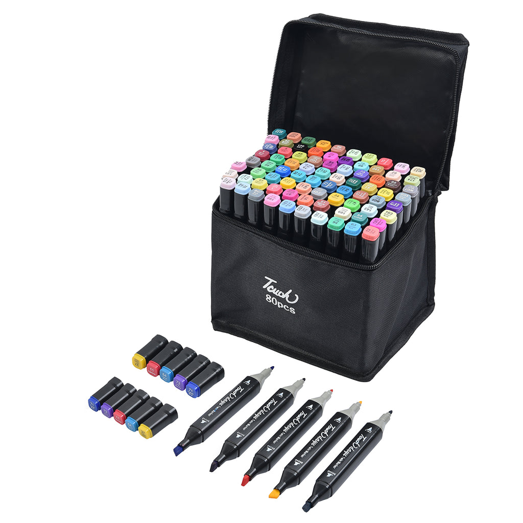 Marcadores  doble punta x  80 pcs