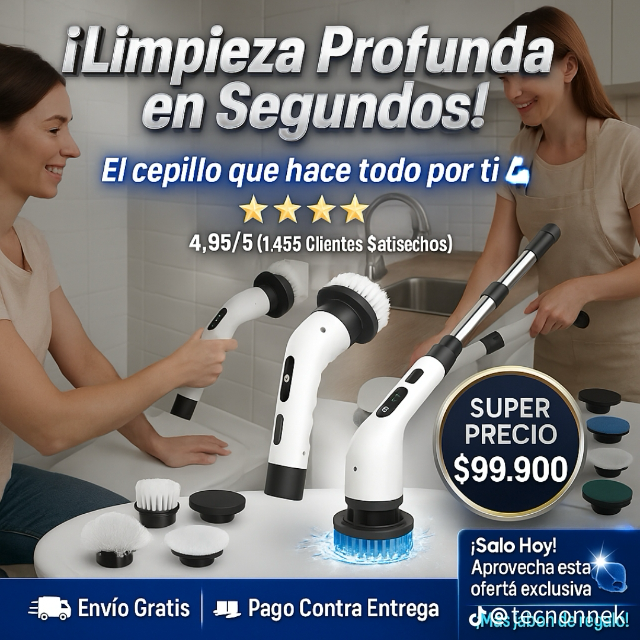CleanPro™ | Cepillo Eléctrico Inteligente 9 en 1 ✨