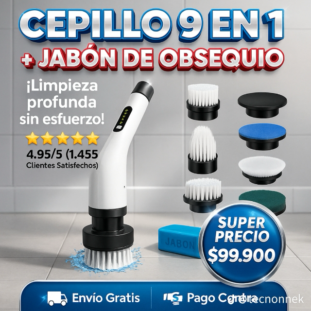 CleanPro™ | Cepillo Eléctrico Inteligente 9 en 1 ✨