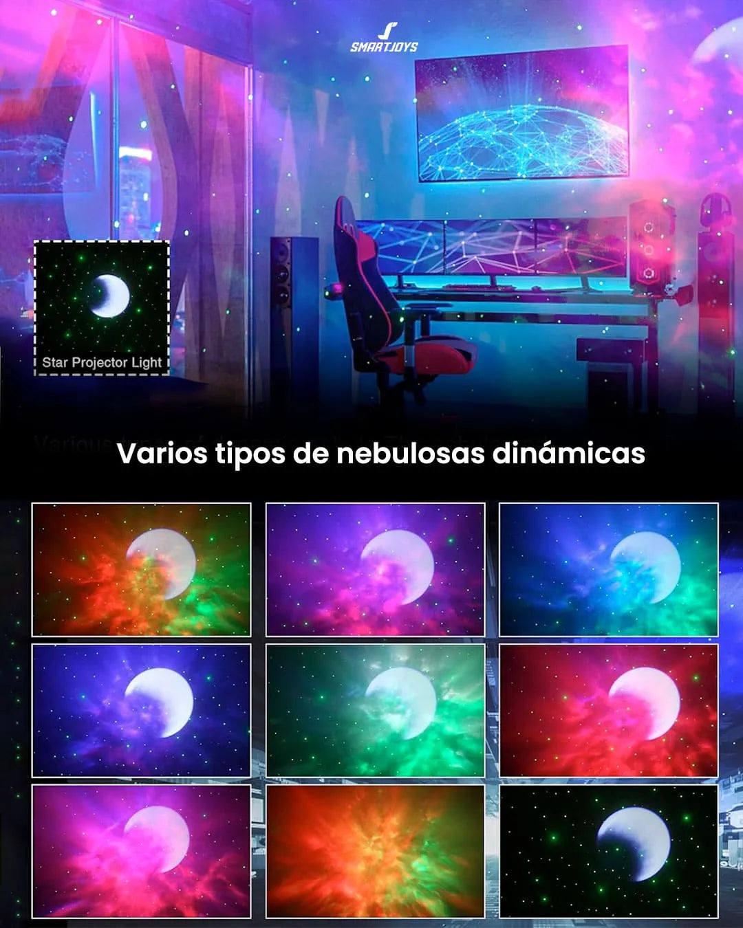 ASTRONAUTA PROYECTOR DE GALAXIAS BLUETOOTH
