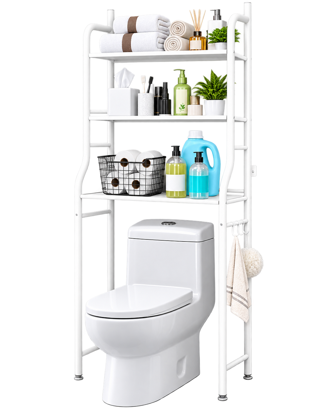 Organizador de baño metálico 3 niveles – Sin taladro · Bogotá Express