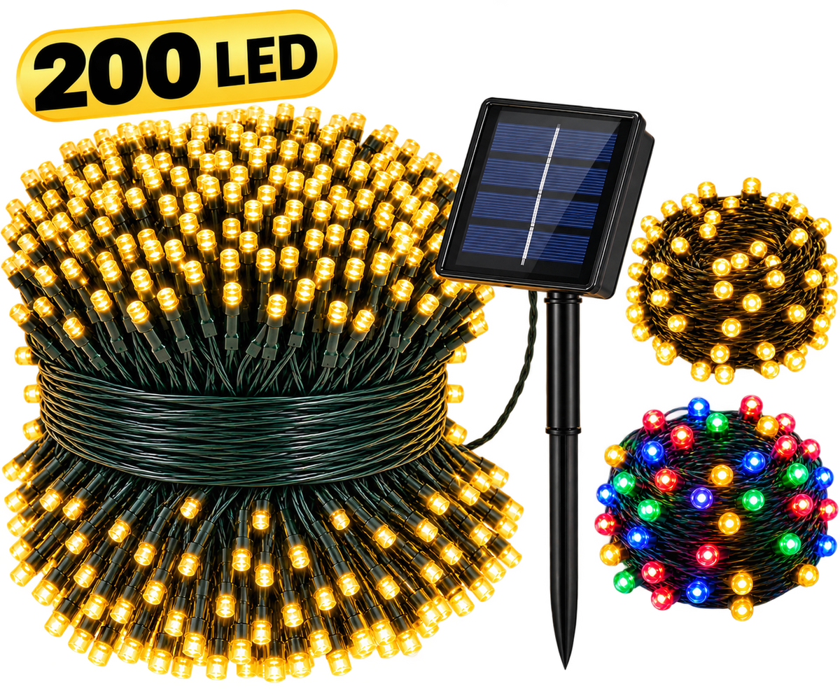 Luces navideñas solares 200 LED – Sin gastar luz · Bogotá Express