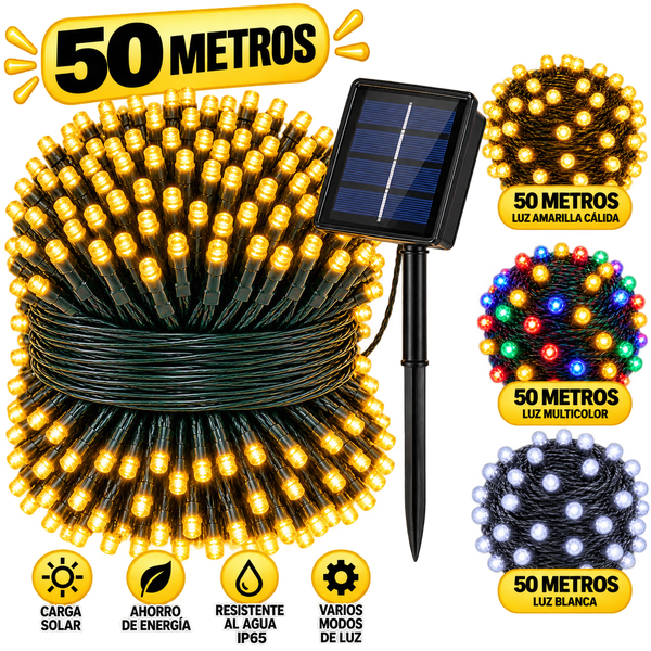 Luces navideñas solares 50 metros – Para toda la fachada · Bogotá Express