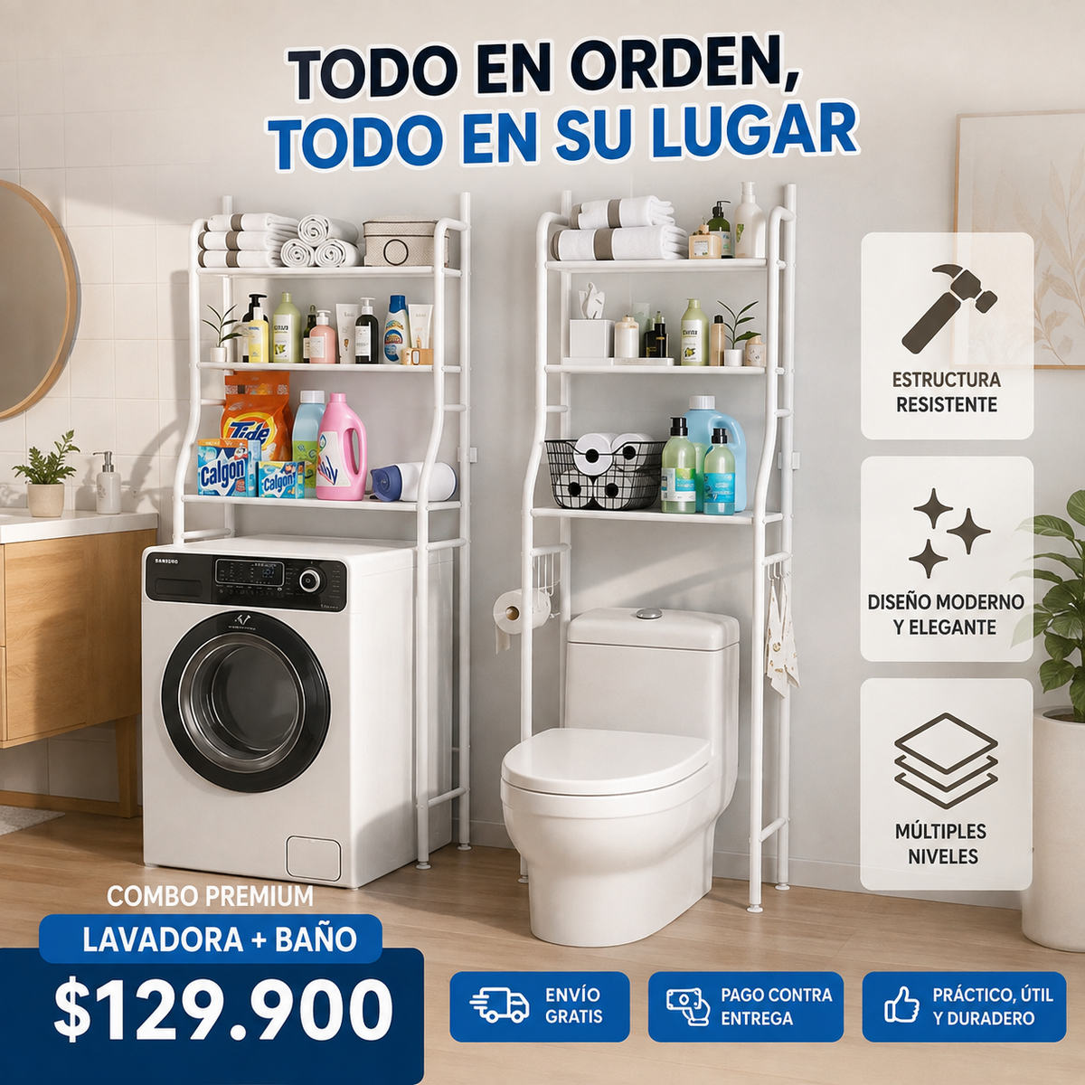 Combo Organizador 2x1: Lavadora + Baño
