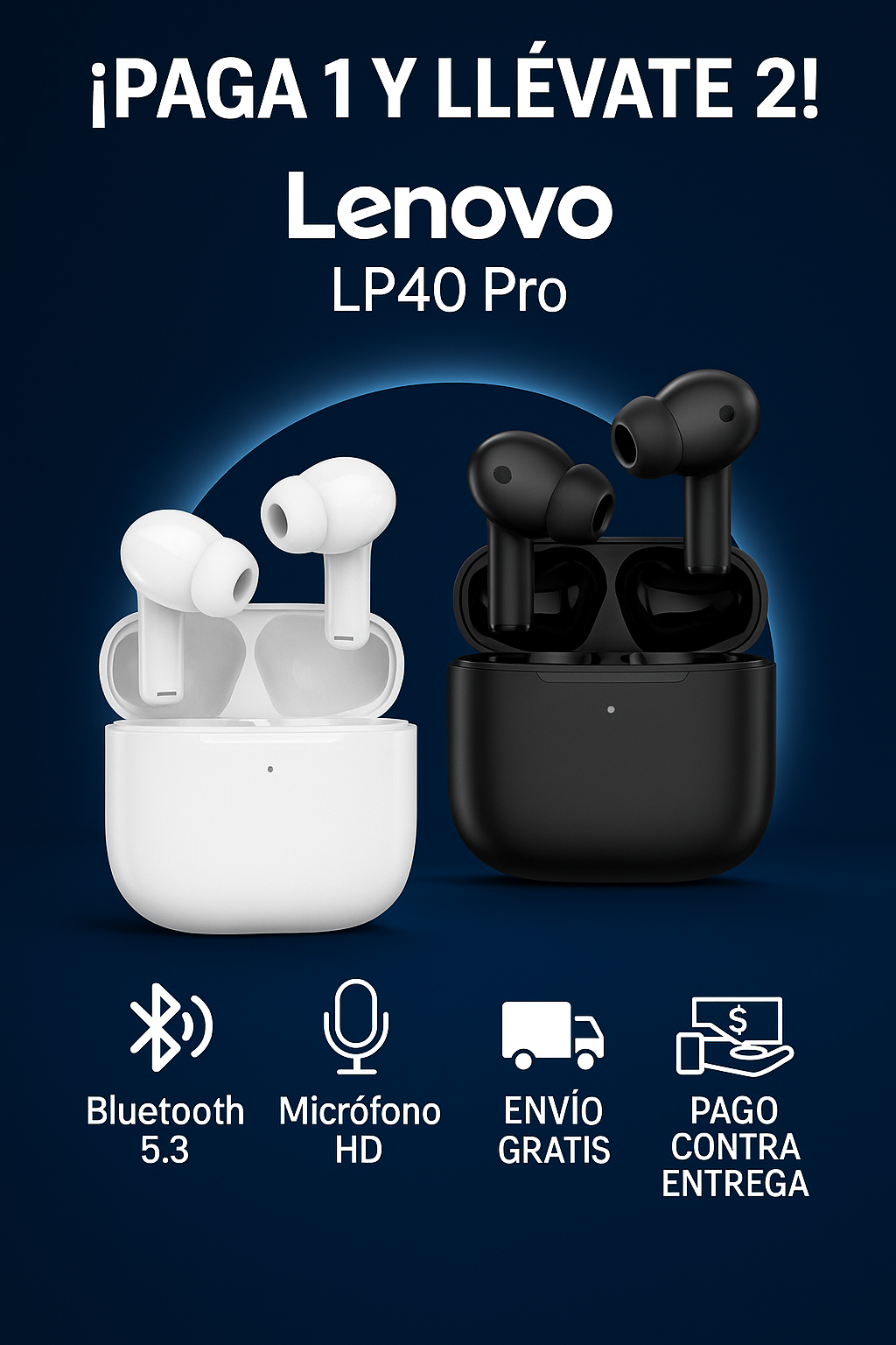 Lenovo LP40 Pro Duo Edition – Combo 2x1 con Tecnología Avanzada y Estilo Compacto
