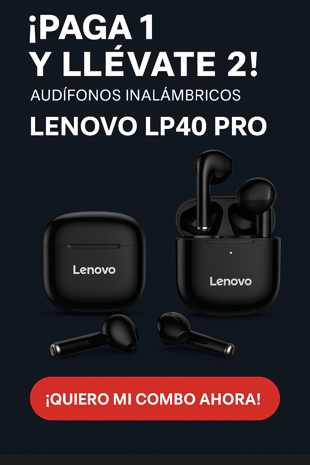 Lenovo LP40 Pro Duo Edition – Combo 2x1 con Tecnología Avanzada y Estilo Compacto