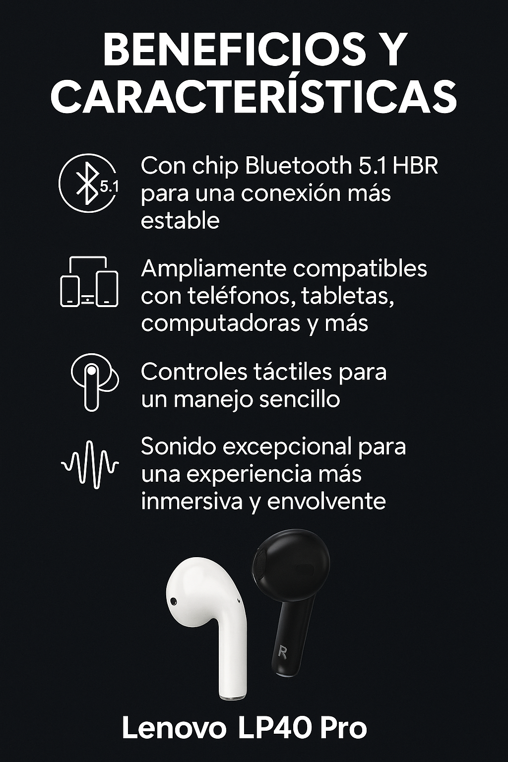 Lenovo LP40 Pro Duo Edition – Combo 2x1 con Tecnología Avanzada y Estilo Compacto