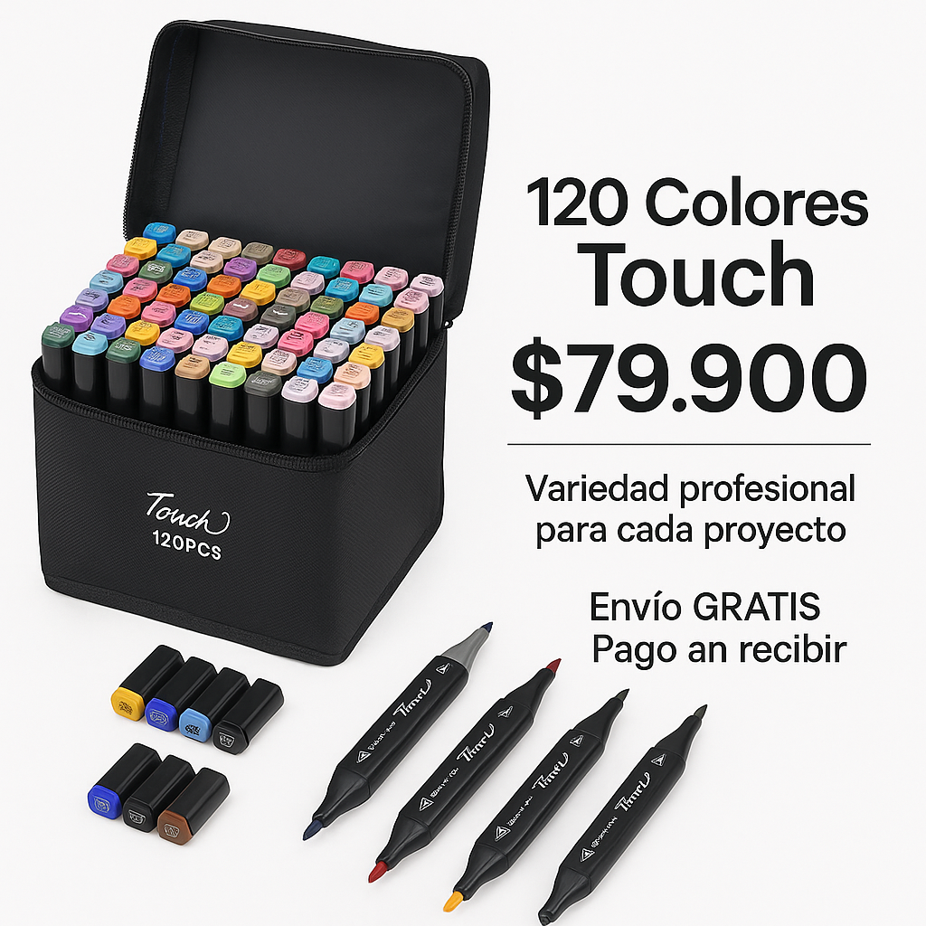 marcadores Touch Pro doble punta fina y biselada