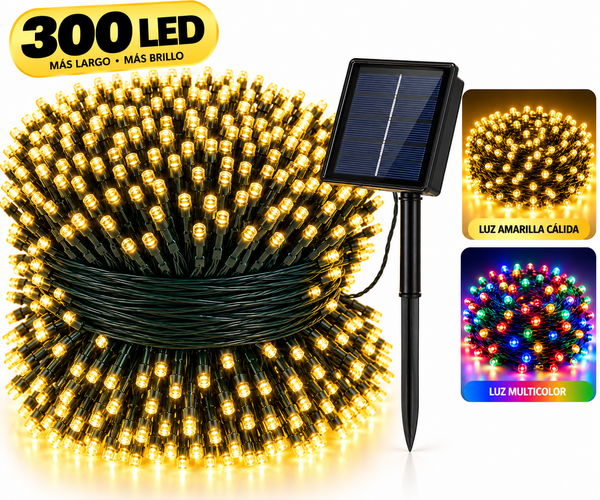 Luces navideñas solares 300 LED – Sin gastar luz · Bogotá Express