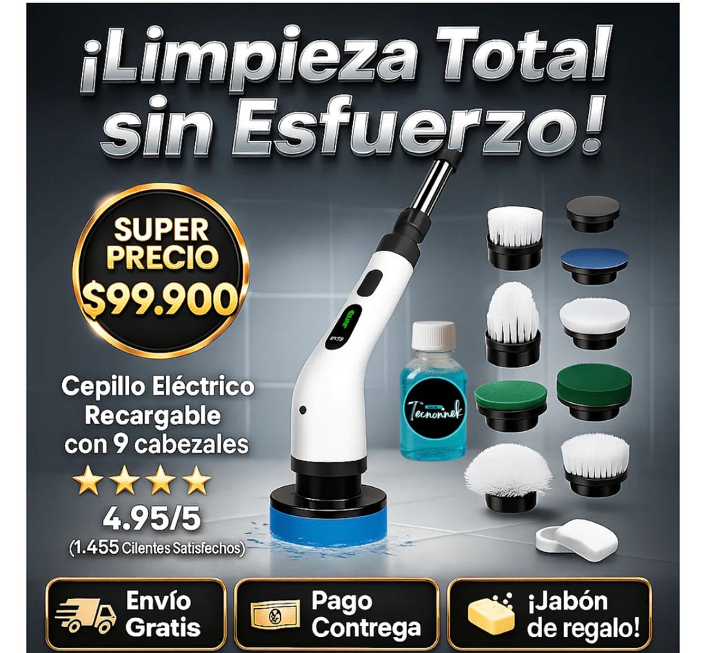 CleanPro™ | Cepillo Eléctrico Inteligente 9 en 1 ✨