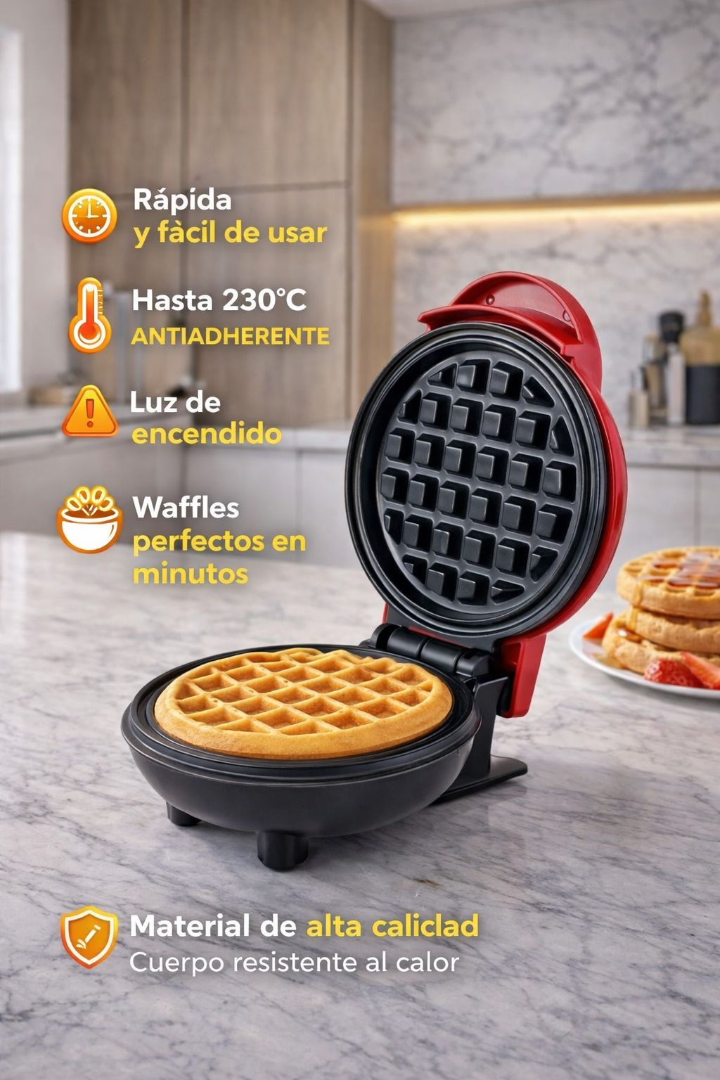 Combo Cocina: Set Utensilios Silicona 19 Piezas + Waflera Eléctrica