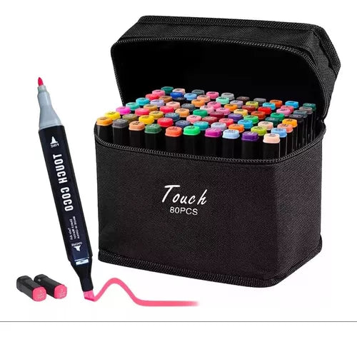 Marcadores  doble punta x  80 pcs
