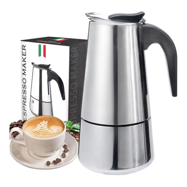 Cafetera italiana inoxidable 6 tazas – Café de verdad · Bogotá Express
