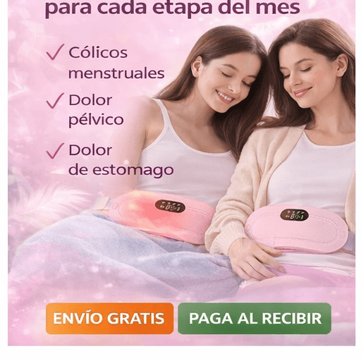 Cinturón Térmico Multifunción para Uso Diario, alivio de cólicos menstruales y dolor pélvico.