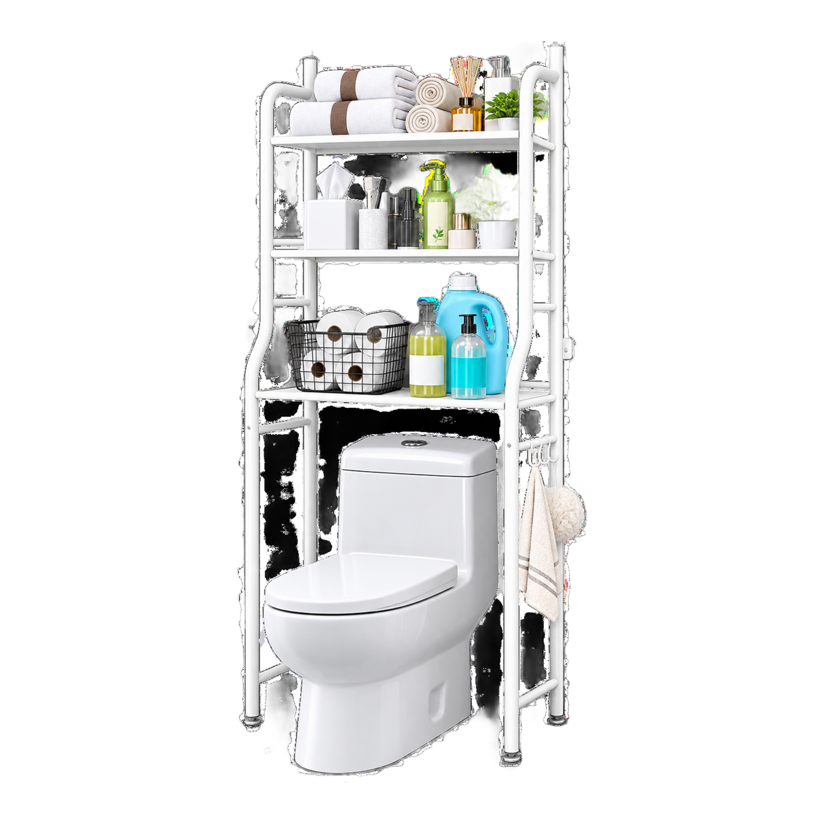 Organizador de baño metálico 3 niveles – Sin taladro · Bogotá Express